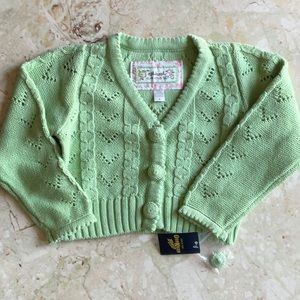 Oshkosh Cardigan NWT green, size 4